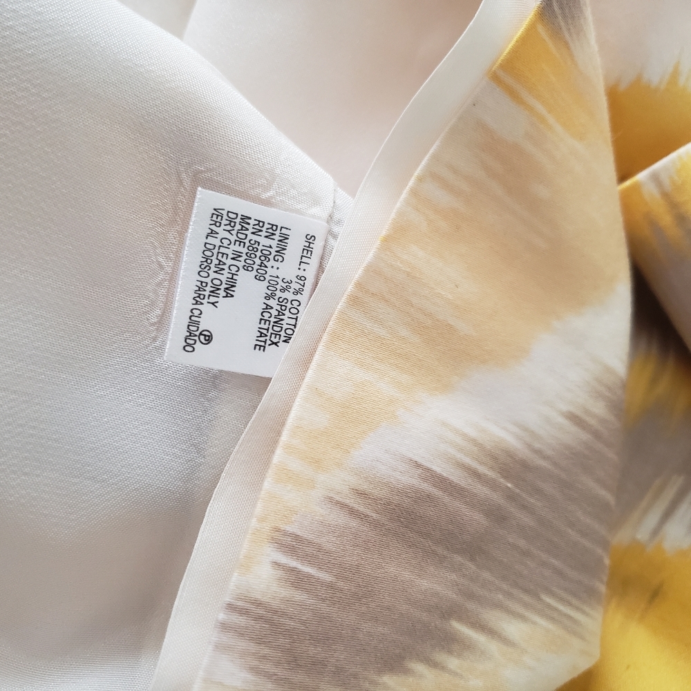 Antonio Melani dress with ikat yellow grey pattern size 10 - Picture 5 of 6